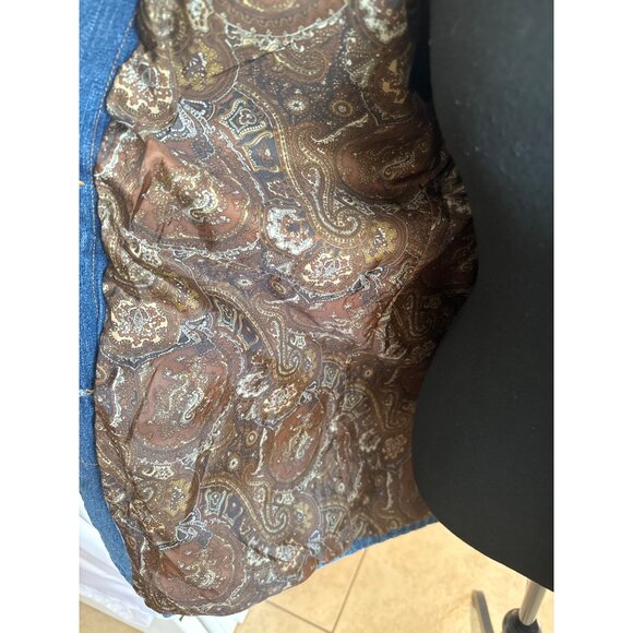 90's Denim Anorak Jacket Bill Blass Womens Denim Long Jacket Size 8 With Button - Picture 12 of 12